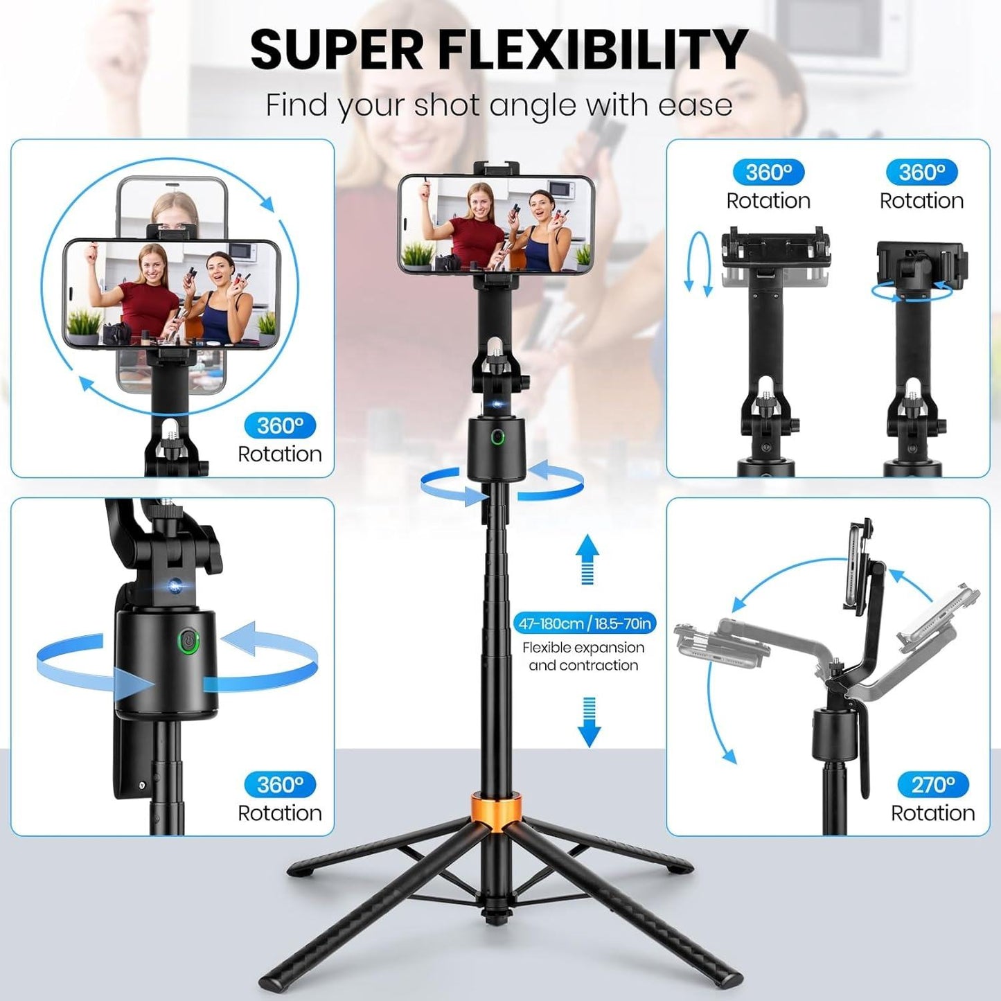 AutoTrack 360™ – AI Face Tracking Tripod